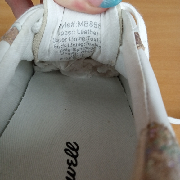 NWT Madewell Sidewalk Low-Top Suede Toe Sneakers in Irridescent Leather - Picture 9 of 15